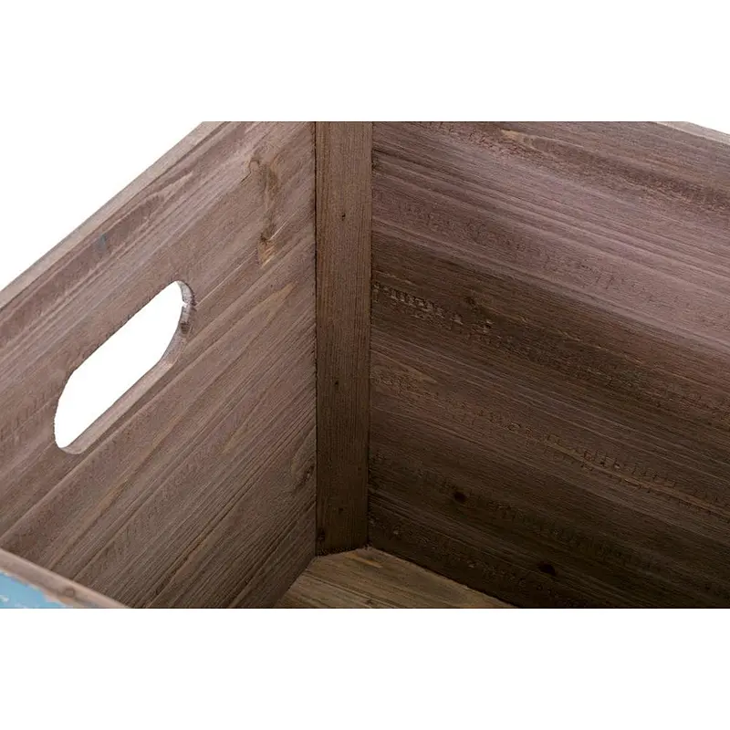Small Wood Holder Wood Crate Box Wite Seat  For Gift Office   - Set of 2