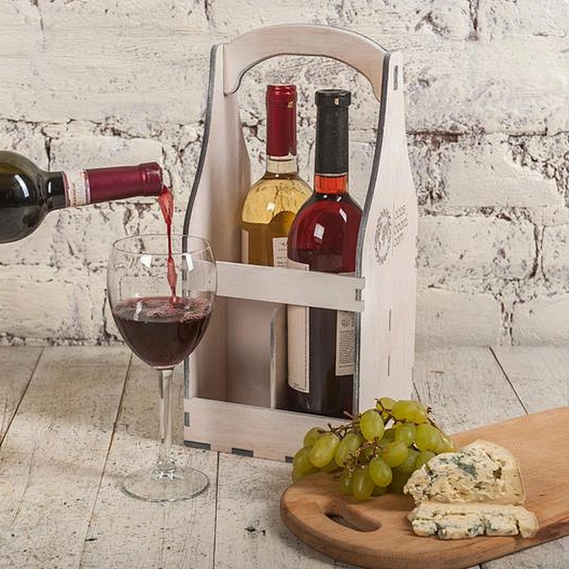 wooden box-Wine Caddy, Personalized wine caddy,   Wine Bottle tote, crate