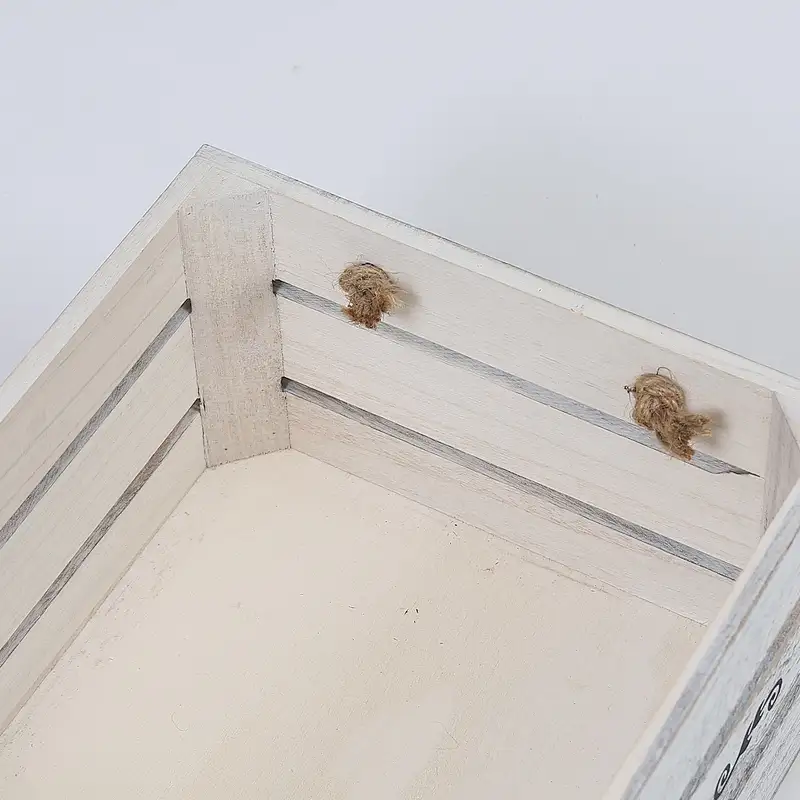 Rustic Decorative-Wooden box- Set of 3 Wood Crates w/ Rope Handles