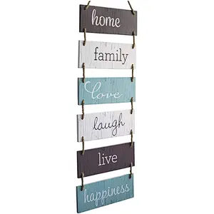 Excello Global Products Large Hanging Wall Sign: Rustic Wooden Decor