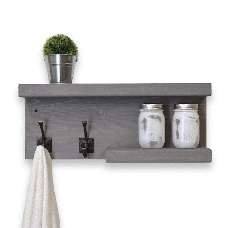 Wall shelf with hooks a wall shelf wooden wall hanging shelf