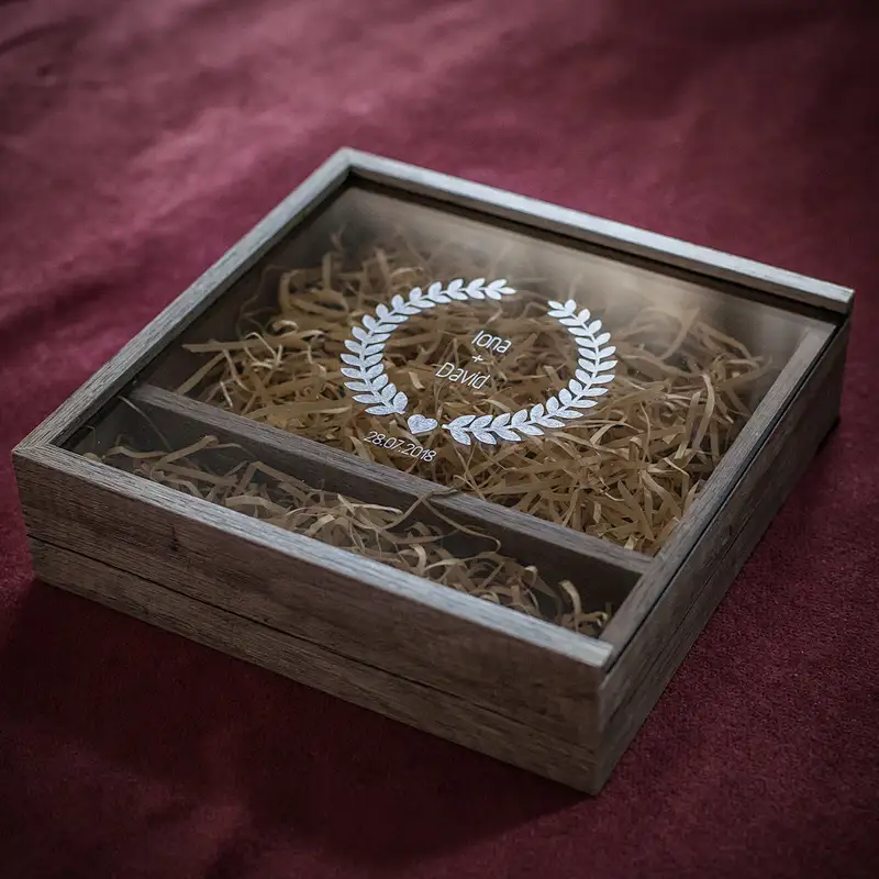 Print Box 5X7' wedding box  Unique client presentation  wedding photo packaging   wooden photo box