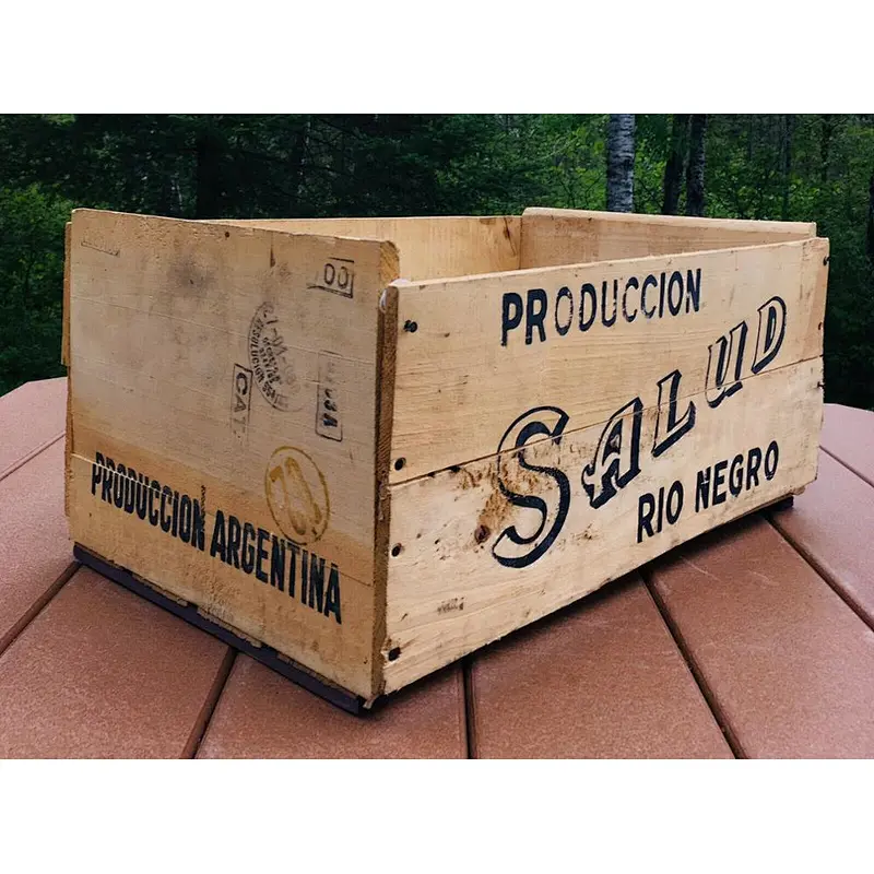 JUNJI Wood Fruit Crate Argentina Pears Box Rustic Decor