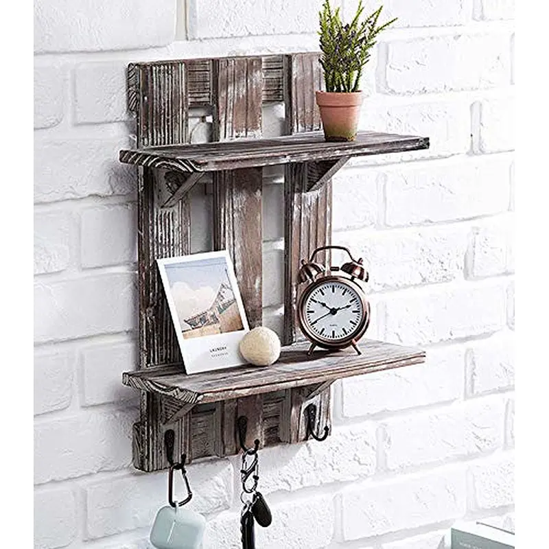 Rustic WallMounted Shelves- Wood Floating Pallet shelf mount wall bracket wood decorative floatingshelves wall mountedshelf wall