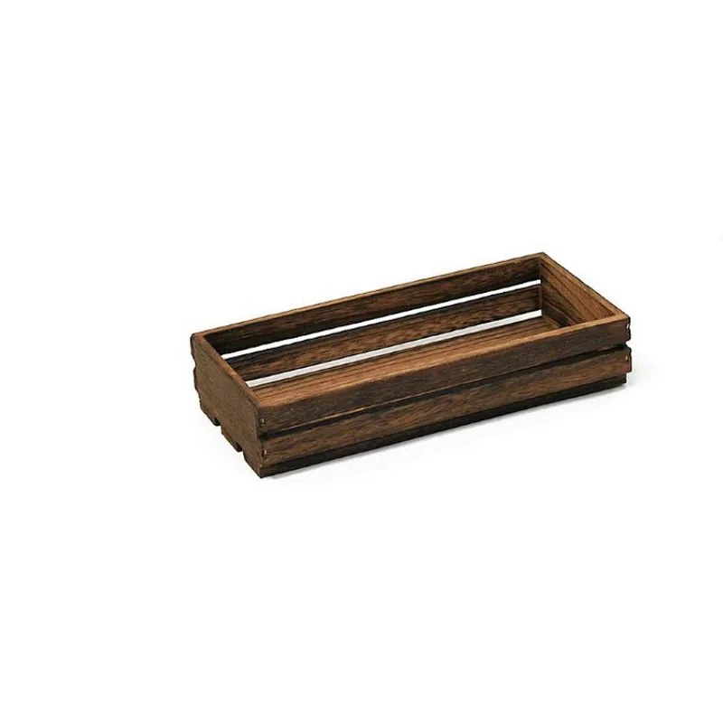 Antique Storage Box Small Dark Wooden Crate
