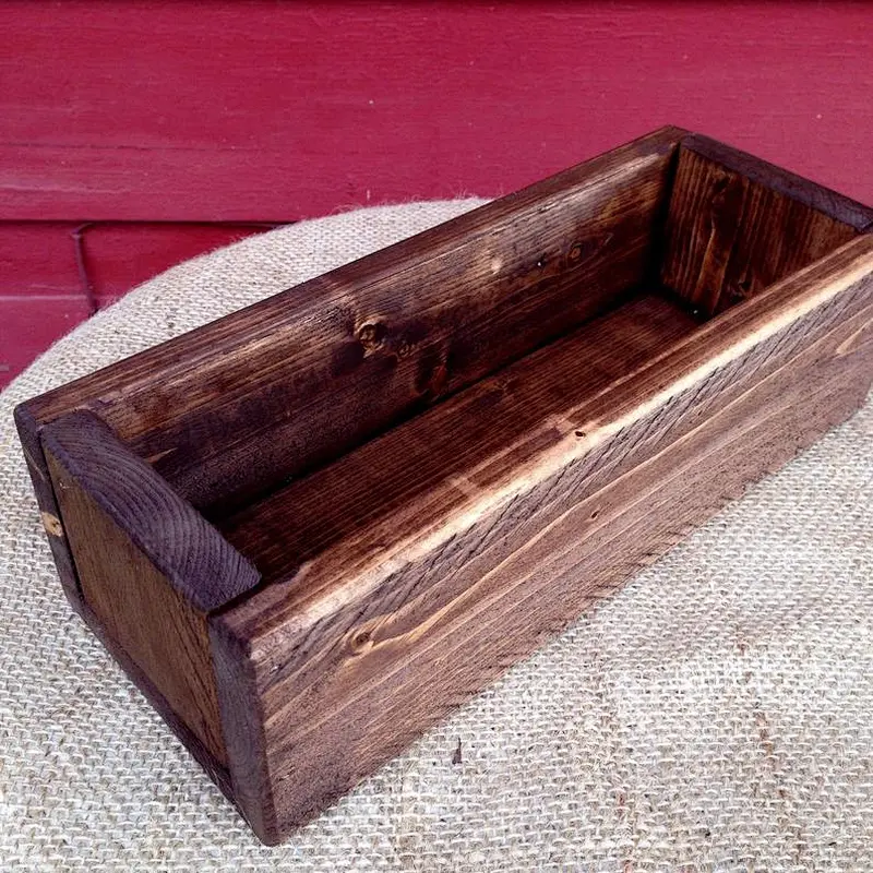 Wedding Centerpiece - Set of 10 - Planter Box - Stained Wood Box - Decor