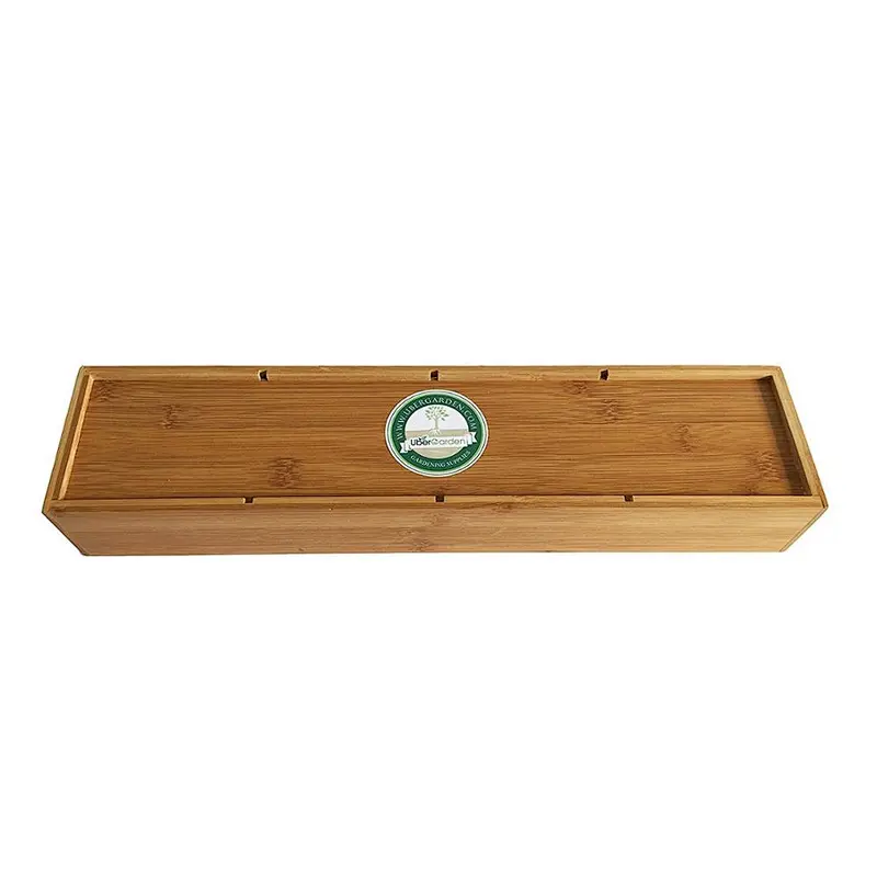 Rectangular Wooden (Bamboo) Window Planter Box Four-sectioned Tray for Succulents Herbs And Flowers