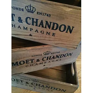 Hot Set of 5 Nesting Ash Brown Wood Accent Crates Box For Storage Champagne
