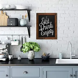 Rustic Framed Premium Surface Magnetic Chalk Board Perfect Board for use with Chalk Markers and Home Decor