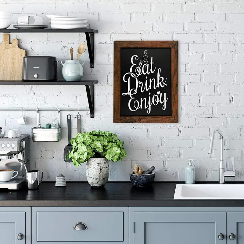 Rustic Framed Premium Surface Magnetic Chalk Board Perfect Board for use with Chalk Markers and Home Decor