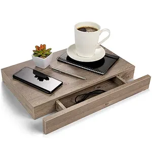 Floating Shelves with Drawer and Mount, Wood Finish Shelf for Bedroom, Bathroom, Kitchen. for Storage and Display
