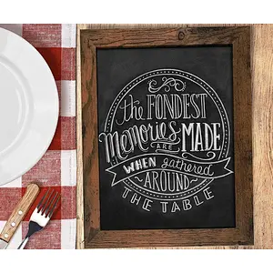 Rustic Framed Premium Surface Magnetic Chalk Board Perfect Board for use with Chalk Markers and Home Decor