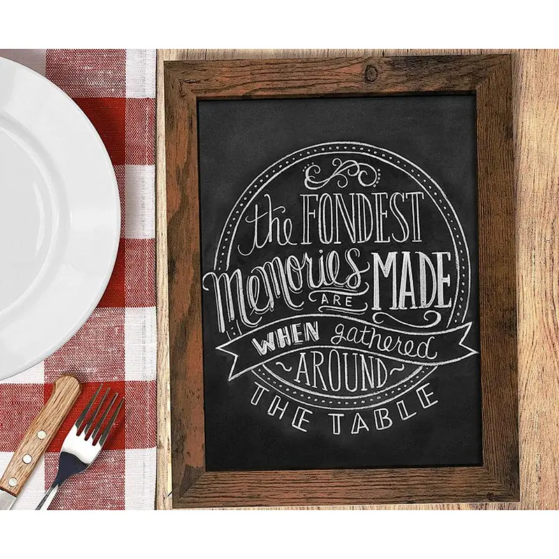Rustic Framed Premium Surface Magnetic Chalk Board Perfect Board for use with Chalk Markers and Home Decor