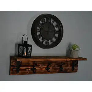 Wood Shelf With Hooks Coat Rack Entryway Organizer Wall Organizer  Farmhouse Wall Decor  Rustic Home Decor  Rustic Wall
