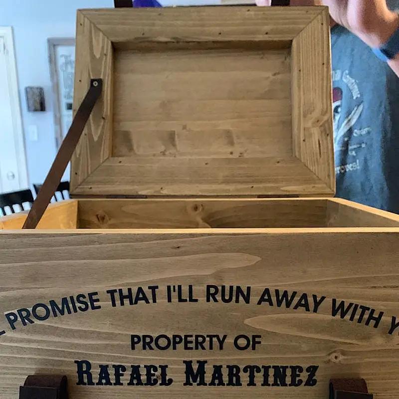 rustic whiskey box treasure chest wedding card holder personalised gift for men vintage wood