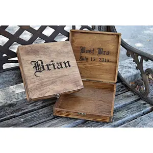 Groomsmen Gift - Rustic Cigar Box - Rustic Wedding - Engraved Wood Cigar Box - Personalized Gifts for Groomsman - Wedding Party