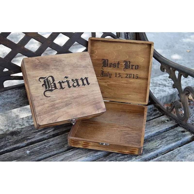Groomsmen Gift - Rustic Cigar Box - Rustic Wedding - Engraved Wood Cigar Box - Personalized Gifts for Groomsman - Wedding Party