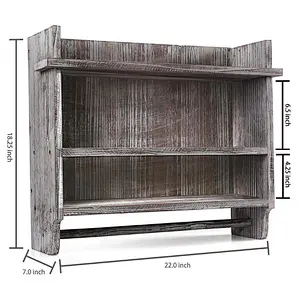 Rustic wholesale unfinished personalized customized cheaper Wood Bathroom Organizer Rack