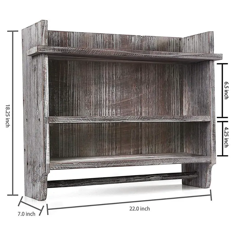 Rustic wholesale unfinished personalized customized cheaper Wood Bathroom Organizer Rack
