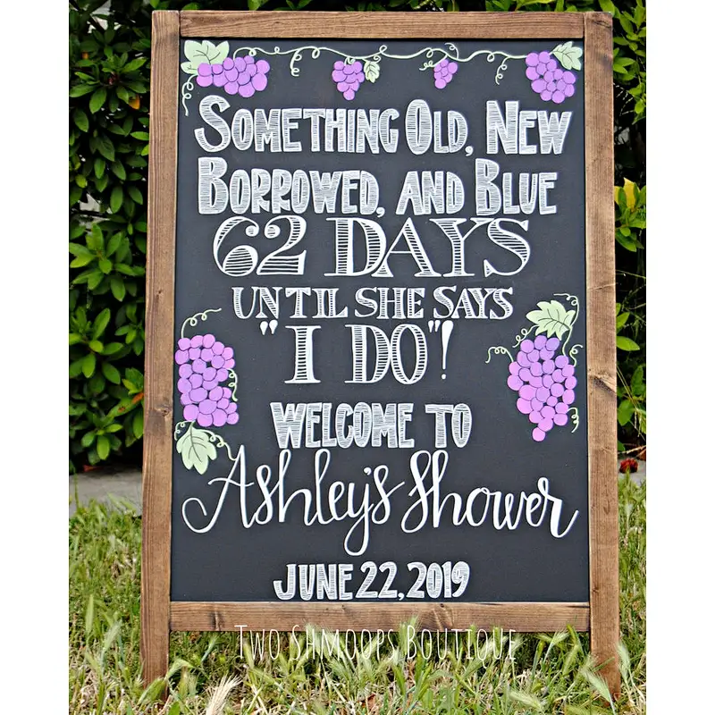 Chalkboard Easel - Wedding Chalkboard Sign   Sidewalk Chalkboard Wedding Sign Wooden sign