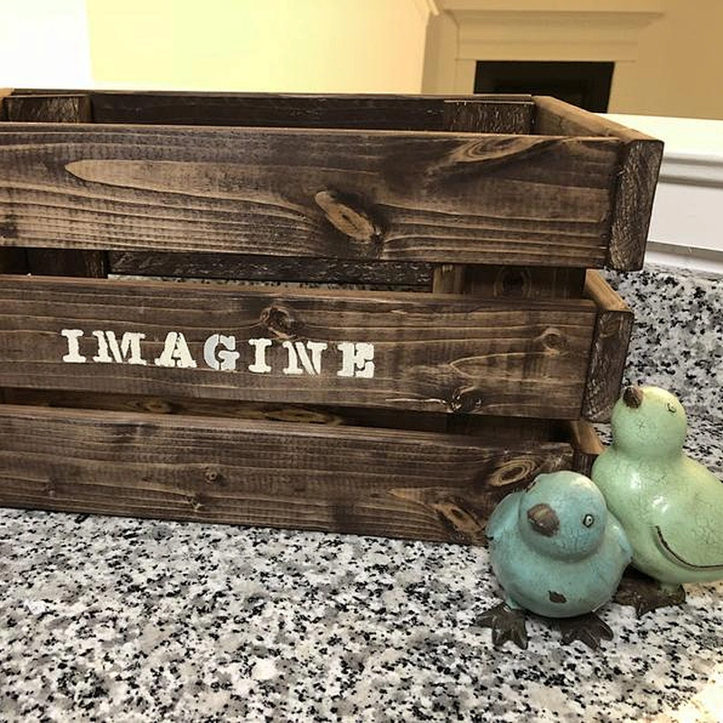 Custom Farmhouse Crate Box Distressed Repurposed Weathered wood crates unfinished wooden crates for fruits and vegetables