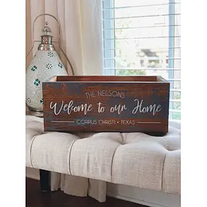 Centerpiece | Farmhouse Wooden Box | Rustic Flower Box | Welcome to our Home Boxes