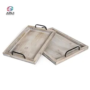 Rustic wooden decorated tray
