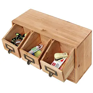 Rustic Brown Wood Desktop Office Organizer Drawers,decoration wooden box,wooden boxes