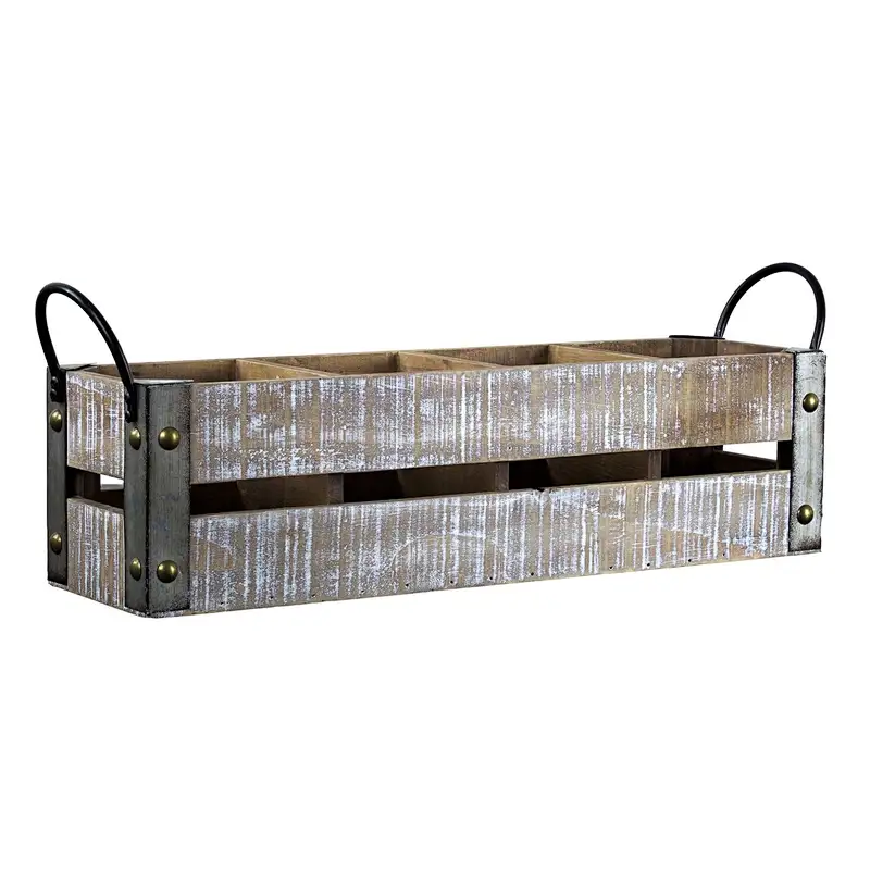 Wooden wine bottle holder, Wine Tote,  American Art Decor 4 Bottle Table Top Farmhouse Wine Rack