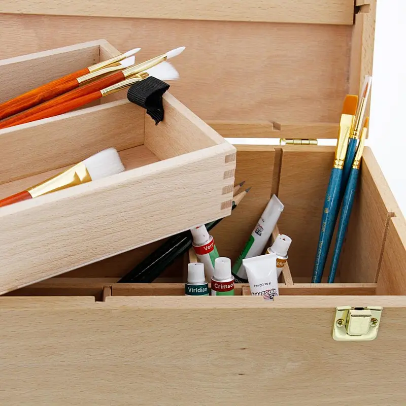 Artist Wood Pastel, Pen, Marker Storage Box with Drawer(s) (Large Tool Box)