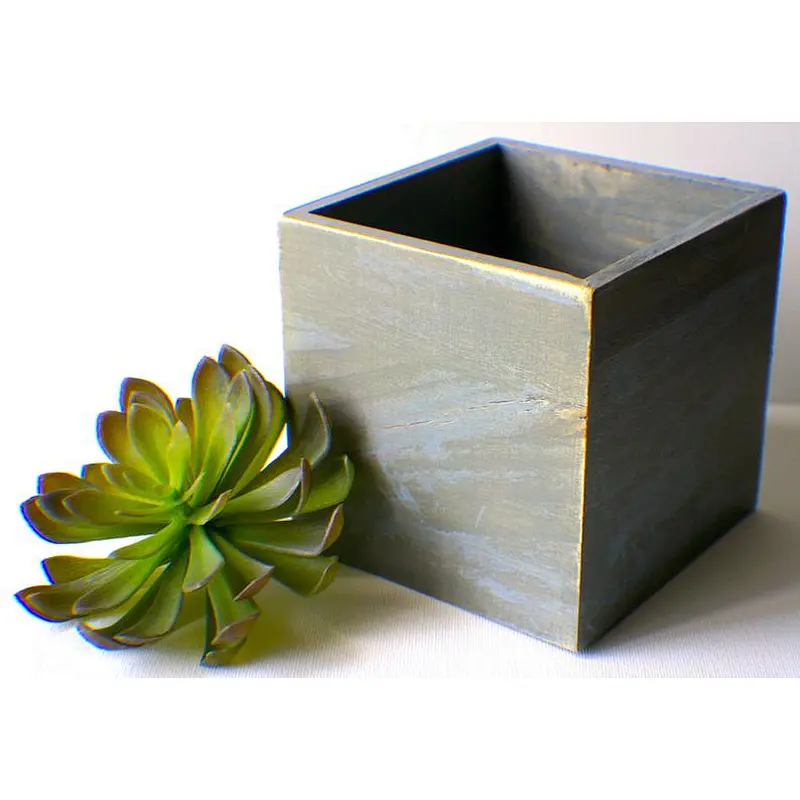 Wooden Box for centerpieces DIY Wedding Planter Flower rustic pot Square vases for wedding Top table decor Wooden boxes