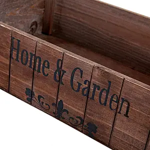 2019 Rustic Style Nesting Wood Planter Display Boxes, Decorative Storage Crates, Set of 3
