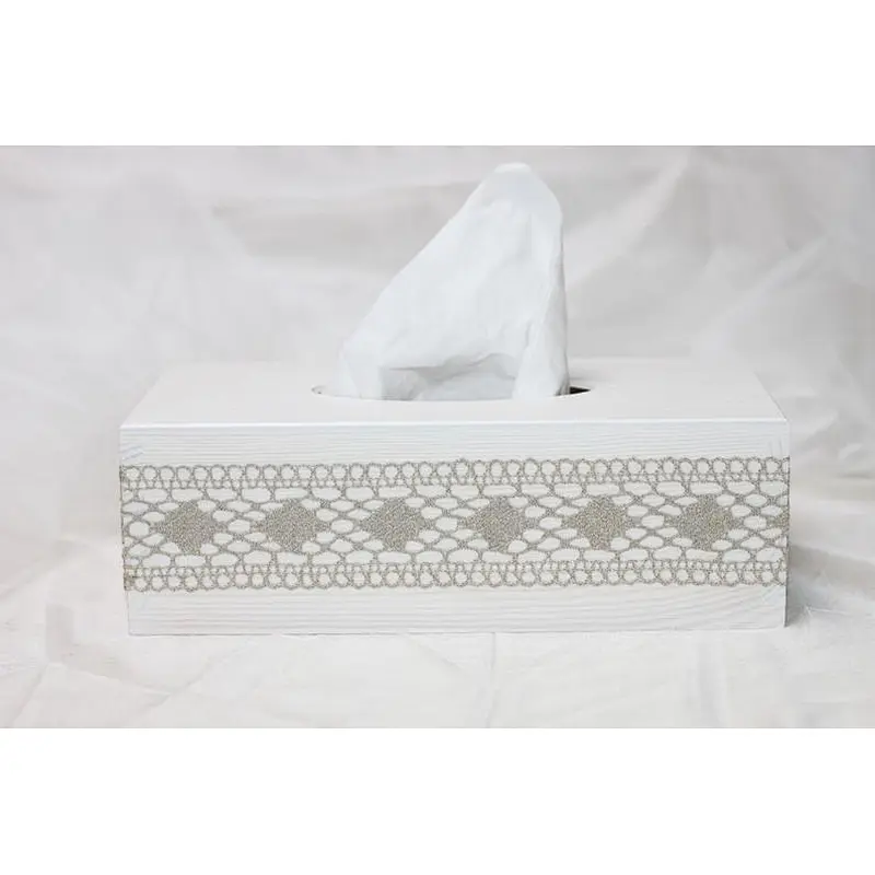 Rectangular Tissue Box Cover, White Wooden Box, Ready for Shipping