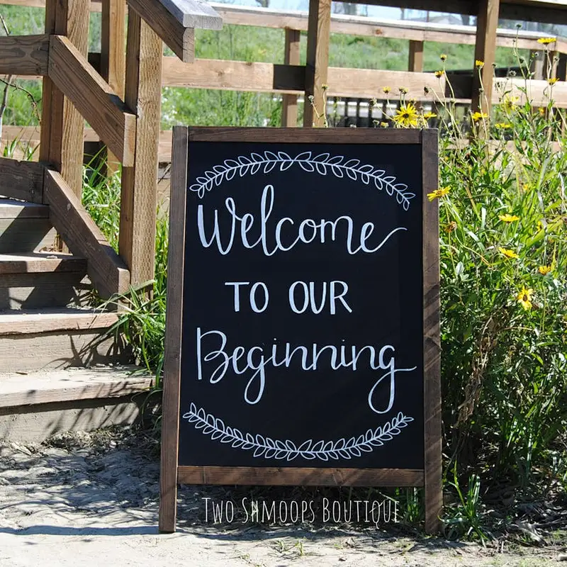 Chalkboard Easel - Wedding Chalkboard Sign   Sidewalk Chalkboard Wedding Sign Wooden sign