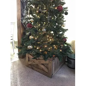 Wood Tree Skirt  Variation Farmhouse  Christmas Tree Box  Wood Tree Box