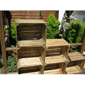 Rustic personalized customized Home decoration unfinished wholesale cheaper big 3 x Vintage Rustic European Wooden Apple Crates