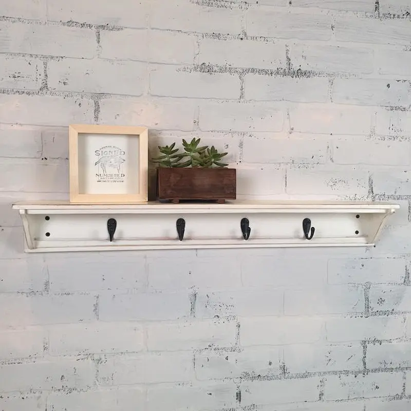 Farmhouse Coat Rack,Wood Coat Rack Shelf
