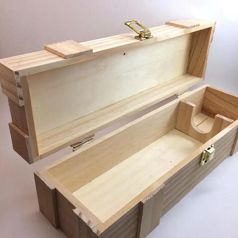 Custom Rustic Wood Storage Box wine bottle rack