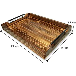 Wooden Ottoman Tray - Farmhouse Decor - Coffee Table Decoration - Serving Tray