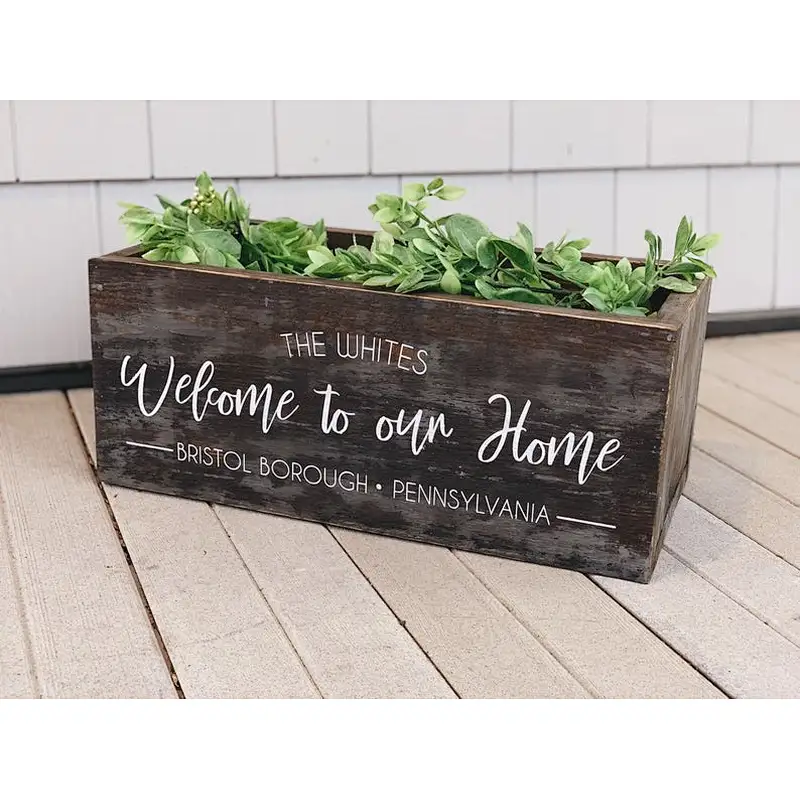 Centerpiece | Farmhouse Wooden Box | Rustic Flower Box | Welcome to our Home Boxes