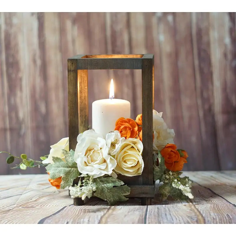Set of 10 Reclaimed Wood Lanterns Wedding Lantern Centerpiece Rustic Wedding Table Wooden Candle Holder