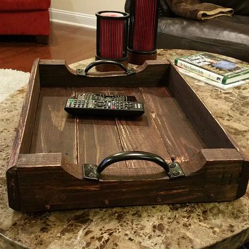 Rustic Reclaimed Handmade Wood Serving / Coffee Table Tray