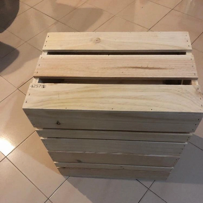 Natural Wood Crate with Metal Corner Design Wooden home decor
