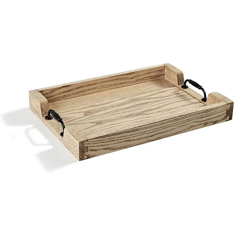 Large wooden meal tray handle, country tray for coffee table, breakfast home decorative tray, bar