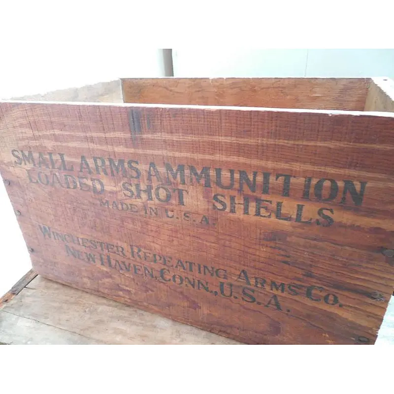 Rustic personalized customized wholesale big practical cheaper decoration  Vintage sturdy Wood Winchester Ammo Boxes  crates