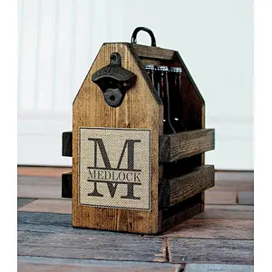 wood pack homebrew tote new gift *wooden box-Wood 6 Pack Carrier - 6 Pack Carrier - Brewmaster Gift - Craft Beer Bottle Carrier