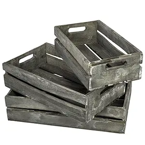 Wooden wooden wooden box with retro style color drawing