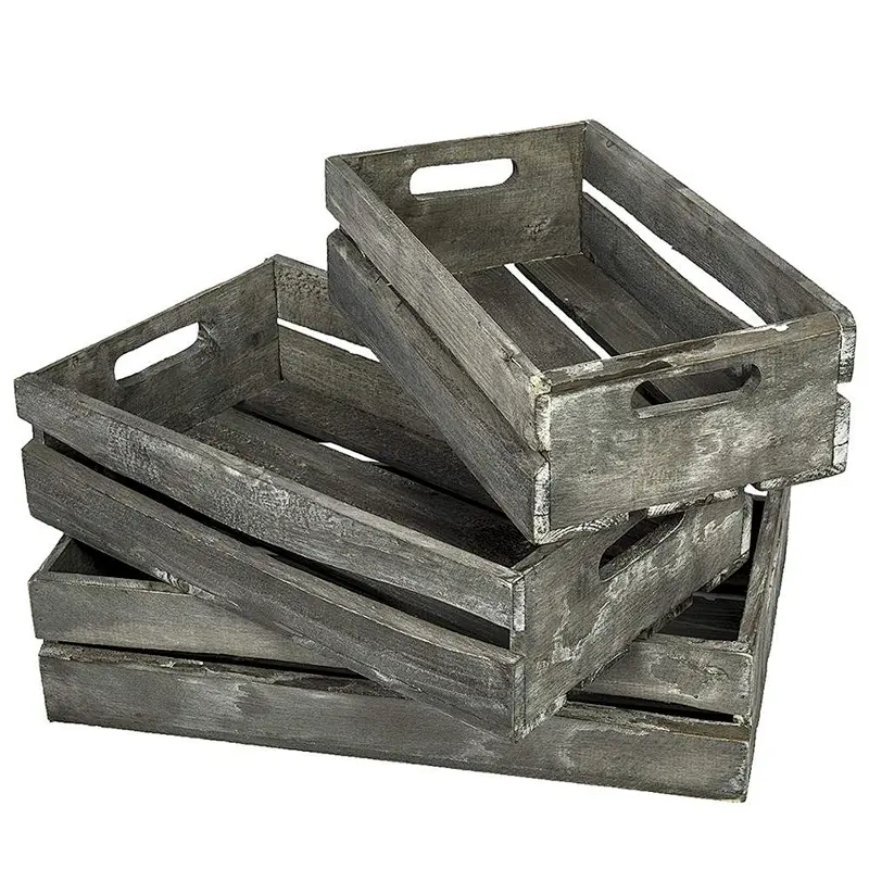 Wooden wooden wooden box with retro style color drawing