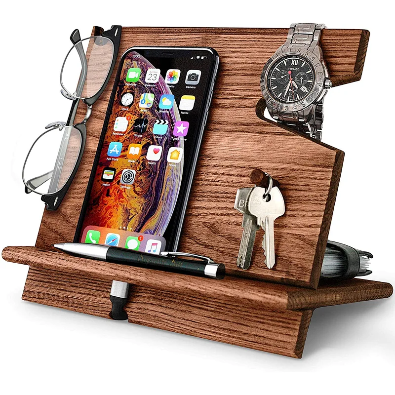 Wood organize phone holder glasses holder Wooden phone stand watch holderphone holder