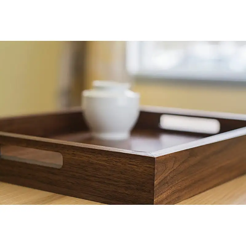 Wooden Tray with Handles Home Decor Wholesale Wood Tray Serving Trays for Ottomans Wooden TrayTable Wholesale Wood Tray